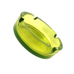 Round ashtray, made of glass, Selena, 10.5 cm, green color